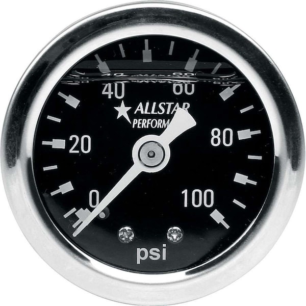 Allstar Performance 1.5 in. Dia. 0-100 PSI Liquid Filled Pressure Gauge ALL80206 - main